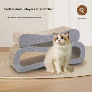 Rascador para Gatos Grande de Doble Cara, Diseño de Lujo en Cartón Corrugado, Juguete para Afilar Uñas en Forma de <span class=keywords><strong>8</strong></span>, Tabla de Rascar para Gatos - Product Image 6