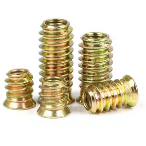 Furniture Screw in Nut Zinc Alloy <strong>Threaded</strong> Furniture <strong>Wood</strong> Insert Nut - Product Image 1