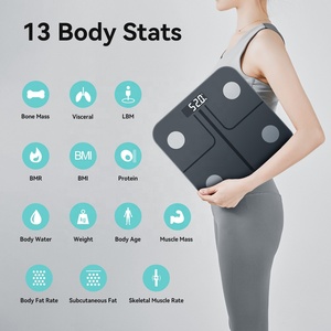 เครื่องชั่งน้ำหนักวัดไขมันในร่างกาย <span class=keywords><strong>BMI</strong></span> แบบปรับแต่งได้ วัดปริมาณน้ำไขมัน รับน้ำหนักได้ 180 กก. กระจกนิรภัย ความแม่นยำ 0.1 กก. - Product Image 3