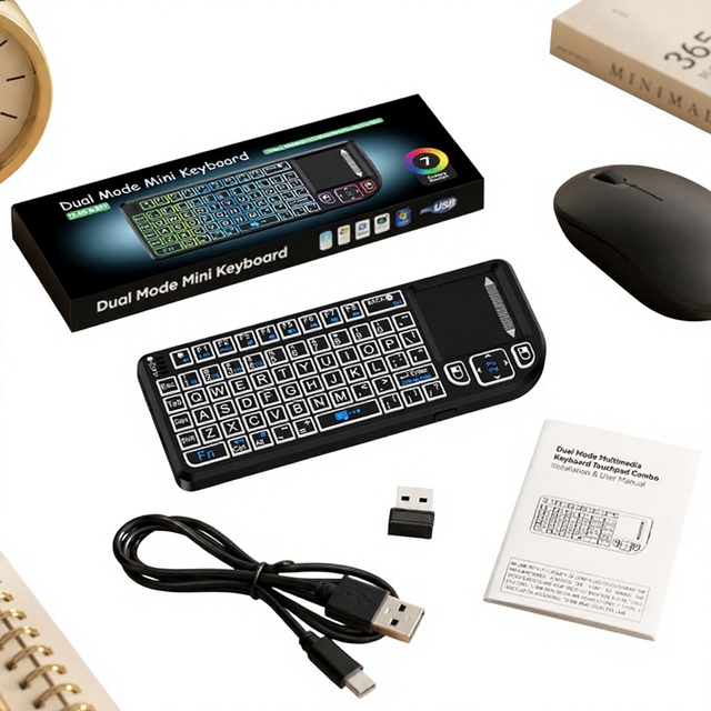 2026 New I8 Pro Mini Wireless Backlit Keyboard & Air Mouse Remote Control 2.4G+BT for Android TV Box Smart Projector Computer