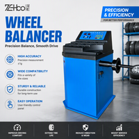 Vente flash - Équilibreuse de roues de voiture manuelle ZeHoo ZDBS-969, type à lumière laser, certifiée CE/ISO, 250W, poids maximal de 75 kg