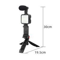 Kit de vlogging Takenoken pour smartphone, microphone vidéo et audio avec support de téléphone, mini trépied compatible iPhone et Android pour les selfies