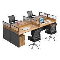 Meja Kerja Kantor Modern untuk 1-8 Karyawan, Kubikel Tim dengan Kabinet Pedestal Bergerak, Perabot Kantor Komersial