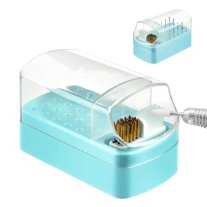 2 in 1 <b>Nail</b> Drill Bits Holder, 30 Holes Dustproof <b>Nail</b> Bits Organizer <b>Nail</b> Drill Bits Cleaning Brush Case Dustproof - Product Image 1