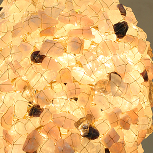 Lampadario a sospensione in cristallo fiammato con decorazioni in pietra, lampada a sospensione in <span class=keywords><strong>sale</strong></span> naturale Angora <span class=keywords><strong>per</strong></span> villa - Product Image 1