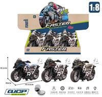 PANDAS 1:8 Modèle de vélo de course électrique en métal Jouet en alliage moulé sous pression pour garçons Modèle de voiture en métal Bend Road Simulation Plastic Decoration