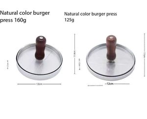 Presse à mini-hamburgers manuelle à démoulage facile, antiadhésive, avec poignée en bois, en alliage d'aluminium, pour la préparation de galettes de <span class=keywords><strong>burger</strong></span> <span class=keywords><strong>maison</strong></span> DIY - Product Image 6