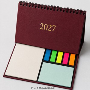 Almanaque 2027, Impresión de Diseño, Calendario de Escritorio Grande Decorativo, Planificador de Mesa con Hojas Intercambiables, Set de Regalo Empresarial, Notas Adhesivas con Calendario - Product Image 1