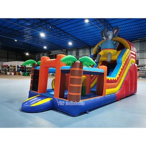 Parcours d'obstacles gonflable <span class=keywords><strong>pas</strong></span> <span class=keywords><strong>cher</strong></span>, animaux tropicaux, pour événements en plein air, sûr, OEM - Product Image 4