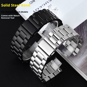 Correa de Repuesto para Reloj de Acero Inoxidable Sólido de Moda con 3 Cuentas, 20 mm 22 mm, para Samsung <span class=keywords><strong>Galaxy</strong></span> <span class=keywords><strong>Watch</strong></span> S2 S3 <span class=keywords><strong>S4</strong></span> S5 - Product Image 3