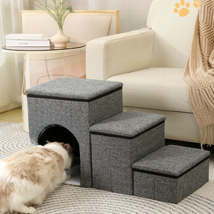 Escaleras Plegables de Lujo para Mascotas, <span class=keywords><strong>Escalera</strong></span> Plegable Resistente con Almacenamiento para <span class=keywords><strong>Cama</strong></span>, Sofá, <span class=keywords><strong>Nido</strong></span> para Cachorros, Escaleras para Mascotas con Esponja Gruesa - Product Image 3