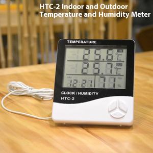 HTC-2クリエイティブホームデュアル温度表示目覚まし時計屋内屋外温度湿度計電子温度計 - Product Image 2