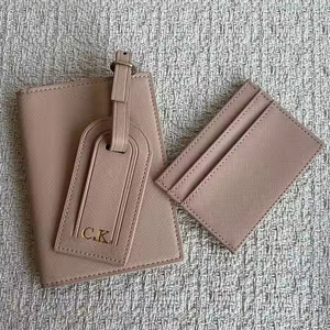 Juego <span class=keywords><strong>de</strong></span> Regalo Corporativo <span class=keywords><strong>de</strong></span> Viaje: Funda para Pasaporte <span class=keywords><strong>de</strong></span> Cuero PU con Textura Saffiano, Porta Tarjetas y Etiqueta para Equipaje, con Logotipo Personalizado al por Mayor - Product Image 3