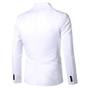 <span class=keywords><strong>Blazer</strong></span> da <span class=keywords><strong>uomo</strong></span> Casual Slim Fitness Formal One Button Office Suit <span class=keywords><strong>Blazer</strong></span> Coat Top giacca bianca Masculino <span class=keywords><strong>Blazer</strong></span> <span class=keywords><strong>uomo</strong></span> - Product Image 4