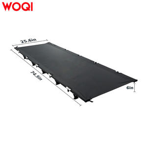 Lit de camping pliable Woqi 188x65x20cm, lit d'extérieur portable pour une personne, noir, polyester, capacité de charge 150kg - Product Image 3