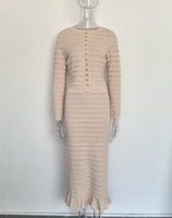 Nouvelle Collection 2026 : Ensemble Tricoté Tendance pour Femme avec Strass Thermocollés, Luxe Scintillant, Idéal Soirée et Célébrité, Jupe et Trois Pièces