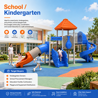 Équipement de terrain de jeux extérieur pour enfants, ensemble de toboggans multifonctionnels, structure de jeu combinée pour enfants avec toboggan en spirale pour école, parc