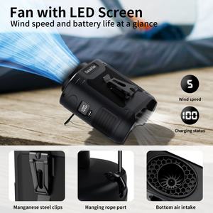 Ventilador Socool de 10000 mAh, Mini Ventilador Portátil Recargable de Emergencia con Clip USB, Ventilador de Cintura con Luz LED SOS - Product Image 4