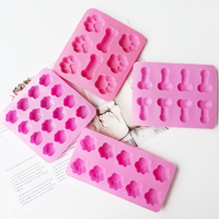 Moule à gâteau en silicone jetable écologique pour pudding et gelée, avec motifs de patte de chien et de patte de chat, pour mousse et chocolat