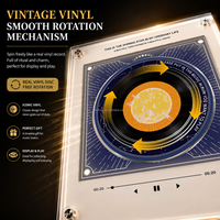 BRAVION Sterrenhemel Galaxy NFC Muziek Koelkastmagneet 9 Draaiende Schijven Kosmische Kunst Cadeau Vinyl Muziekspeler Gepersonaliseerd Magnetisch Cadeau