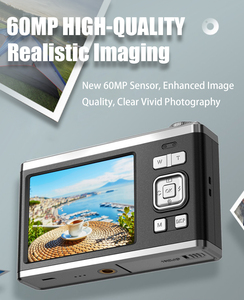Caméra Selfie double écran 60MP de haute qualité <span class=keywords><strong>Appareil</strong></span> <span class=keywords><strong>photo</strong></span> numérique 4K HD avec grand écran de 2.8 pouces Caméra pour enfants <span class=keywords><strong>Zoom</strong></span> 16X - Product Image 3