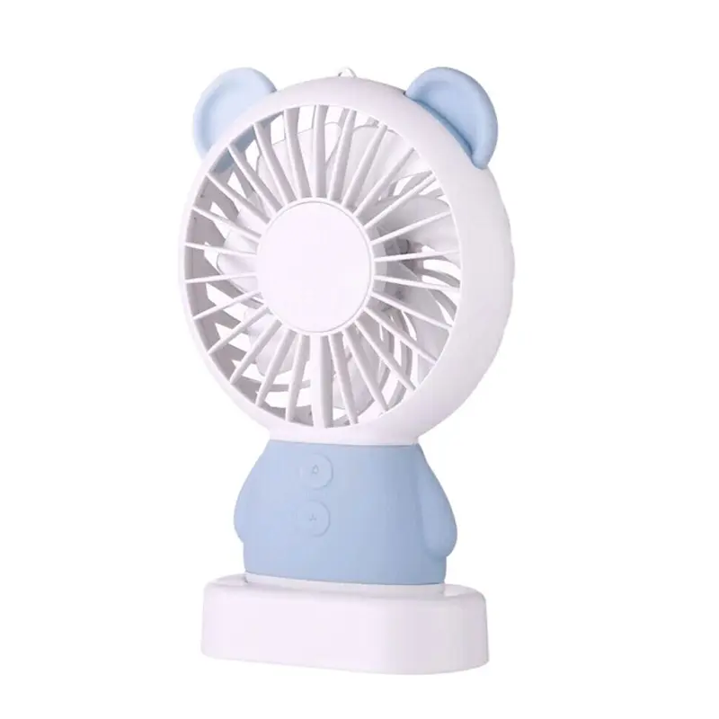 2022 nouveauté Damo ours poche mince ventilateur à main rechargeable mini ventilateur USB ventilateur avec lumière arc-en-ciel