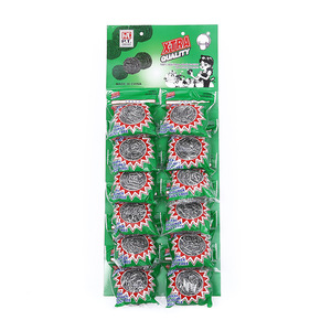 Éponge à récurer en laine d'acier de qualité supérieure, ronde, en acier inoxydable, pour le nettoyage de la cuisine, outil de lavage de vaisselle écologique - Product Image 1