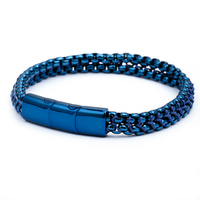 Bracelet en acier inoxydable plaqué or 8 mm, double chaîne, unisexe, réglable, incrustation de cordon noir, fermoir et rallonge hautement polis