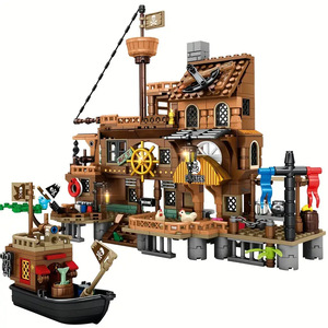 Jeu de construction éducatif en blocs ABS, coffre au trésor du navire pirate de <span class=keywords><strong>l</strong></span>'Island Terminal, inspiré des Island Chronicles, cadeau - Product Image 2