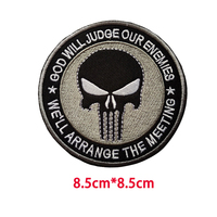 God Will Judge Our Evemes Punisher Hook and Loop Embroidery Tactical Punisher Patches