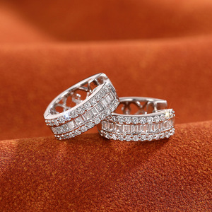 Orecchini con micro pavé di zirconi per donna, gioielli da orecchio alla moda per l'ufficio e l'uso quotidiano - Product Image 1