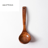 Louche à soupe en bois, grande cuillère de cuisine artisanale, ustensile de cuisine pour ustensiles de cuisson antiadhésifs, pour servir bouillie, ragoût, sauce, vaisselle de table