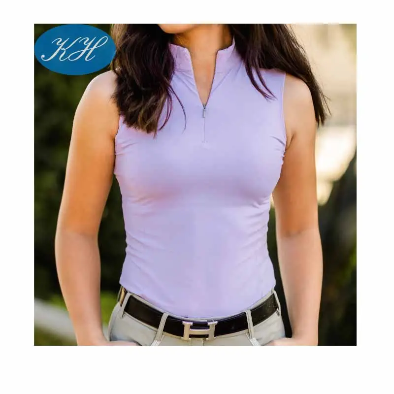 OEM Factory Riding Clothes Custom Breathable Sleeveless Riding Tops Equestrian Base Layer