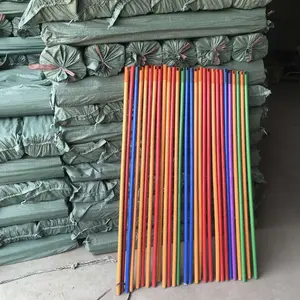 Precio barato cables largos revestimiento de PVC palo de escoba de madera para accesorios de limpieza del hogar