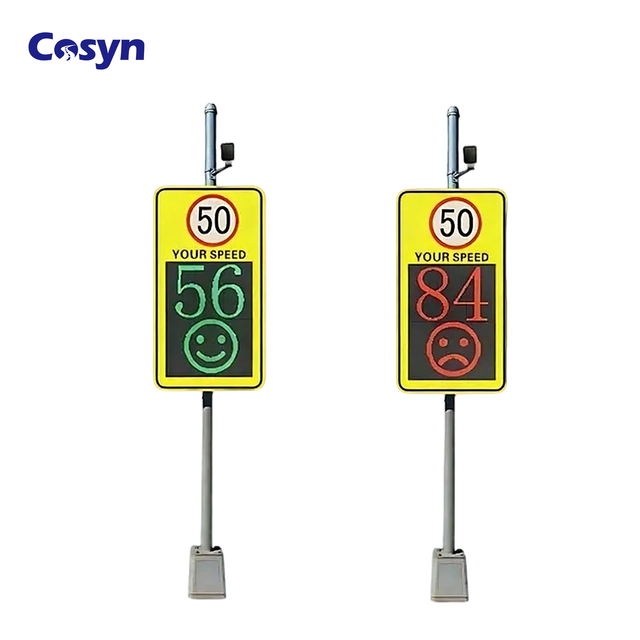 Flashing Speed Limit Indicator Road Safety Waterproof Rating IP65 LED Solar Powered Radar Speed Meter Traffic Sign