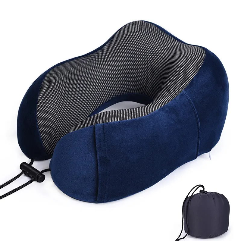 Cuscino da viaggio portatile per aereo cuscino da viaggio ergonomico a forma di U per aereo in Memory Foam con borsa per il trasporto