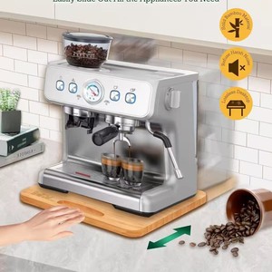Grand Chef <b>Wooden</b> <b>Coffee</b> <b>Machine</b> Base 40x30cm Solid Bamboo Desktop Appliance Tray for Kitchen Use - Product Image 2