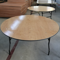 Table ronde pliante en contreplaqué 48 "60" 66 "72" Bjflamingo Table de salle à manger pliante pour banquet de mariage en plein air et hôtel