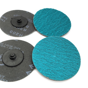 Disque de ponçage rapide en zircone de 3 pouces, grain <span class=keywords><strong>80</strong></span>, pour meulage et finition de l'acier inoxydable, disque à verrouillage rapide haute efficacité - Product Image 1