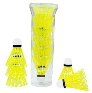 Volant de badminton en nylon Elite, jaune, à plumes, pour entraînement sportif, durable, pour matchs en extérieur et en intérieur, professionnel - Product Image 3