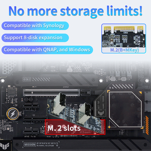 Kartu ekspansi SATA 8-Bay untuk NAS, RAID, pengawasan & cadangan Data-PCIe 3.0 M.2 adaptor oleh Lekuo - Product Image 4