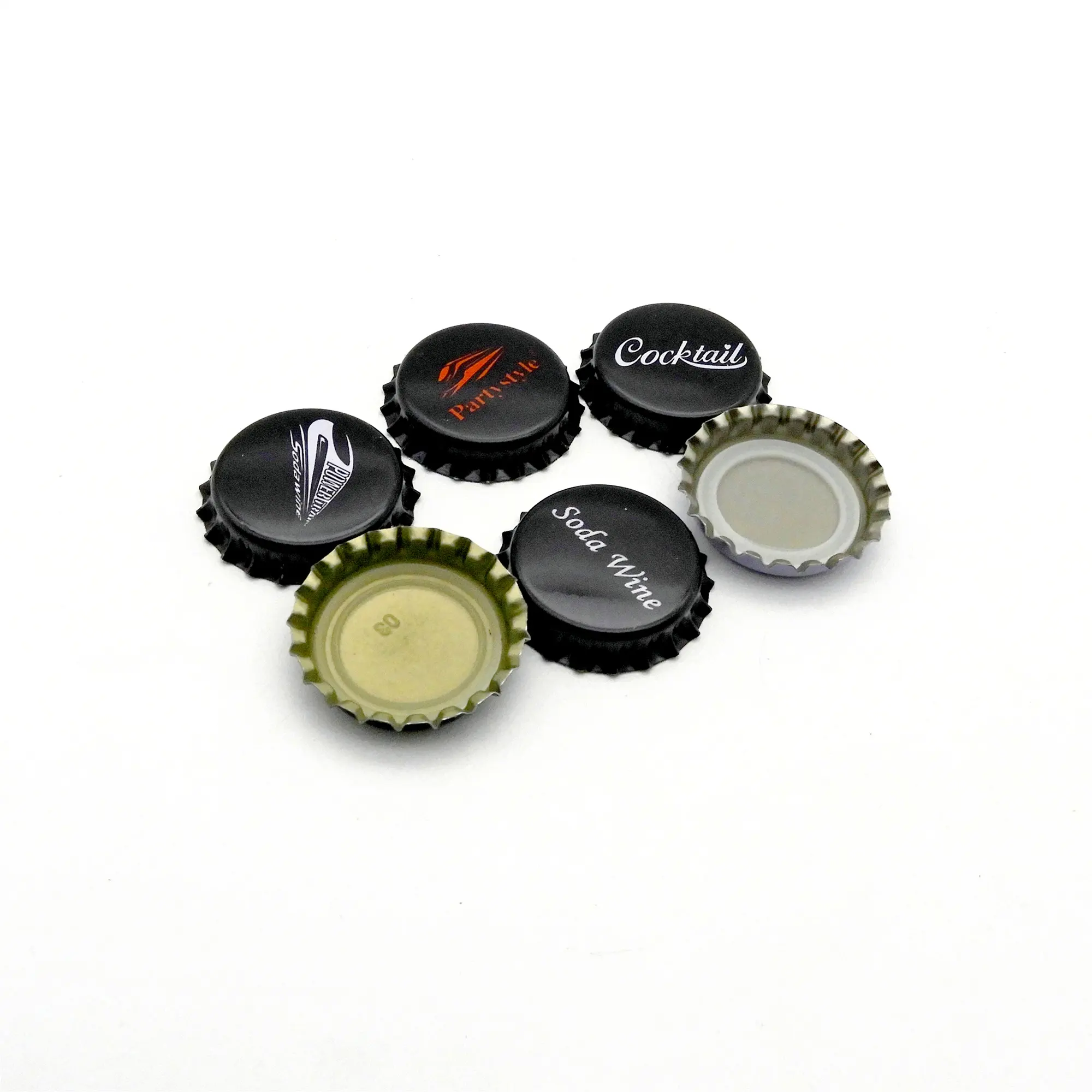 Capuchons en métal au Design personnalisé de 26mm, 20 pièces, platine de bière, fer blanc