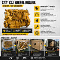 Moteur diesel SCDC C7.1 302 CV, moteur industriel 6 cylindres turbocompressé, groupe motopropulseur diesel pour équipement de pompage minier et de construction