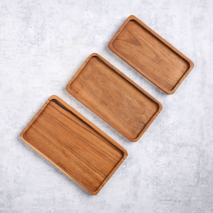 Handmade Wooden Serving <b>Tray</b> for Home, Natural Wood <b>Breakfast</b> <b>Tray</b> with Handles for Coffee Tea Drinks Snacks Dining Table - Product Image 3