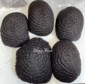 Vendita calda afro men toupee durevole full Swiss lace 4mm 6mm 8mm 12mm afro wave black men parrucche per capelli unità per capelli maschili - Product Image 3