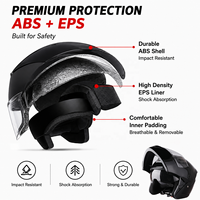 Casco de Motocicleta Integral Abatible con Certificación DOT, Casco Modular con Doble Visera para Adultos
