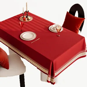 새해 연회 웨딩 직사각형 식탁보 가정용 고급스러운 터치와 축제 분위기 커피 테이블 내구성 천으로 만든