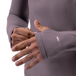 T-shirt à manches longues pour homme, personnalisable, 1/4 de zip, basique, coupe ajustée, fitness, gym, avec motif imprimé, décontracté pour un usage quotidien - Product Image 5