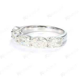 Anillos de Moissanita de 2.5CTW para Mujer, Oro Amarillo Sólido de 18K, 14K, 10K, Ovalado de 4*6MM, D/VVS1, Joyería Fina para Compromiso y Boda - Product Image 2