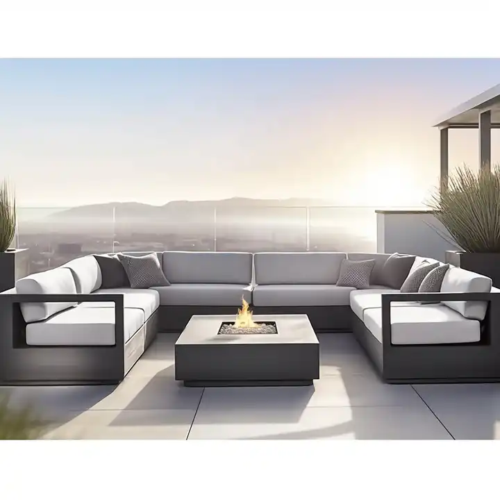 Outdoor Garden Sofa Set Metal Aluminum Lounge Set Patio Furniture Garden Sofa Sets